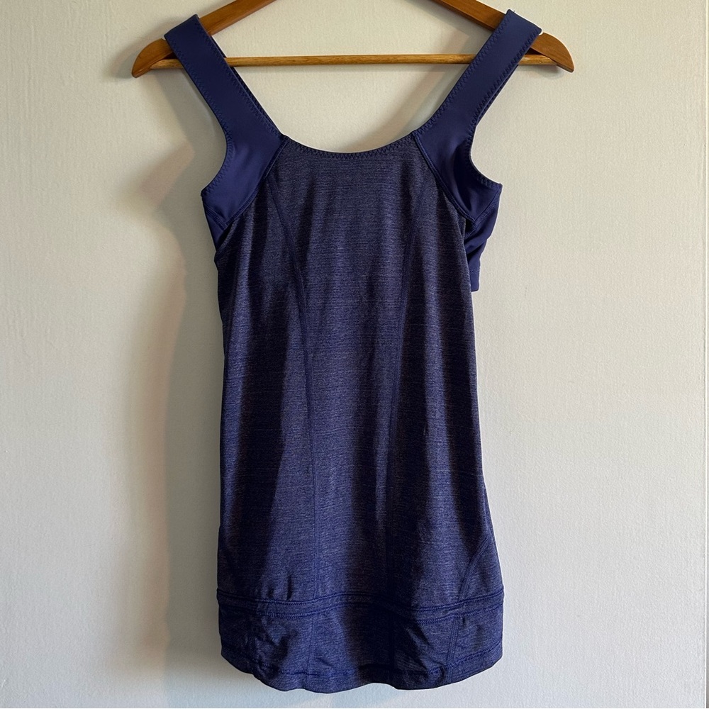 Lululemon Athletica Blue Purple Run for Your Life Shelf Bra Athletic Tank Size 4 - Picture 3 of 8